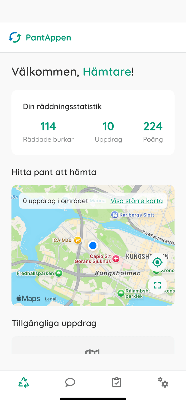 Pantappen app exempel - Miljövänlig återvinning för Generation Z
